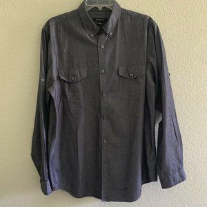 Structure Men's Charcoal Gray Roll Up Shirt Large
